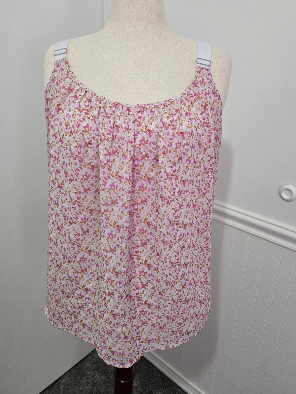 Lane Bryant Pink Floral Scoop Neck Camisole